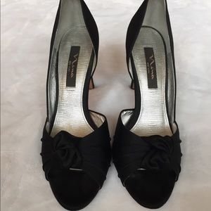 Black Satin Evening Shoes